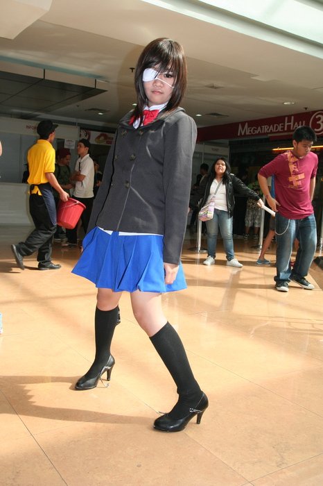 Shimei Ryomou Ikkitousen cosplay costume anbu mask cloak kunai wig naruto konoha ninja xtian mack shinobi japan anime anime otaku ozine fest cosplay megamall manila Philippines event animax