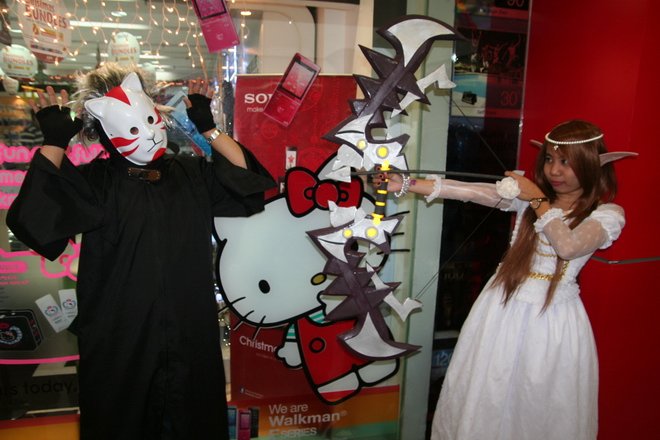 anime otaku ozine fest cosplay megamall manila Philippines event animax cosplay costume anbu mask cloak kunai wig naruto konoha ninja xtian mack shinobi japan anime archer