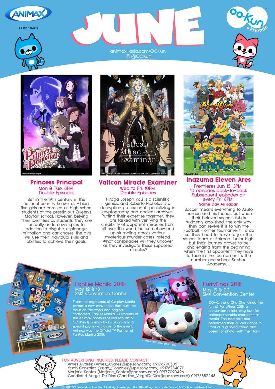 Princess Principal Vatican Miracle Examiner And Inazuma Eleven Ares On Animax This June The Cosplay And Anime Cafe Arkadymac Com